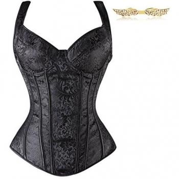 BYD Mujeres Corsés de Jacquard Retro Bustiers Fajas Push-up Corpiño Cintura Cincher Nupcial Lencería Palacio Underbust Bandeau