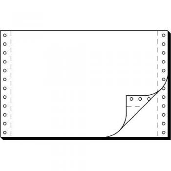 Papel de ordenador DIN A5 (6 x 240 mm) sin fin, 2 pliegues, 2000 hojas, Largura perforada, 56/57 g/m², blanco