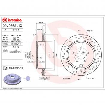 Disco de freno BREMBO 09.C662.1X