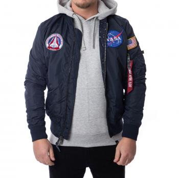 Alpha Industries MA-1 TT NASA Reversible II Bomber Jacket - Navy Blue
