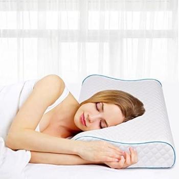 Fityou Almohada Viscoelástica, Almohada 60 x 35 cm, Almohada de Apoyo para el Cuello de Forma Ergonómica, Almohada para Dormir de Espuma de Gel viscoelástica, Almohada para Dormir de Lado