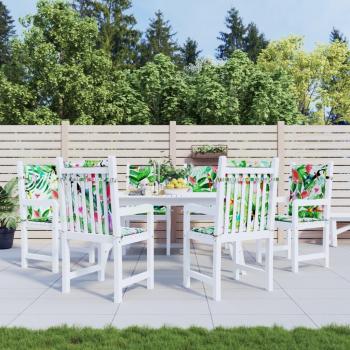 Cojines para silla con respaldo bajo 6 uds tela multicolor diseño de hojas color azul y blanco, verde y rosa, cojín decorativo de asiento para muebles de salón