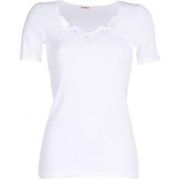 Damart Women's Classic Grade 3 Thermal Lace Ribbed Bodysuit in White