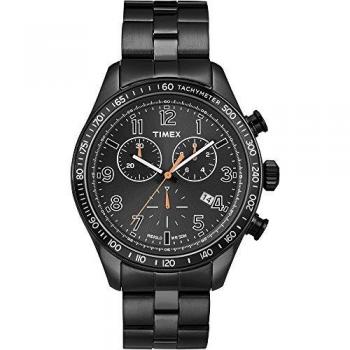 Timex Men's T2P183PF Quartz Watch with Black Dial Chronograph Display and Black Stainless Steel Bracelet