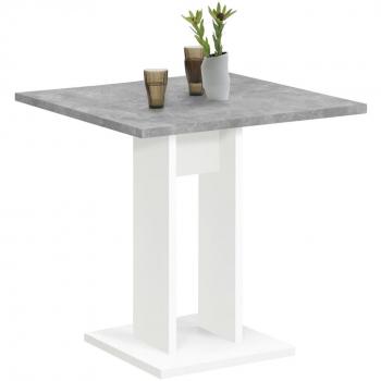 Mesa de comedor FMD gris hormigón y blanco 70 cm