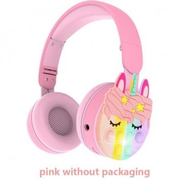 Auriculares Inalámbricos Bluetooth PM-02 para Niños con Micrófono, Iluminación RGB y Diseño de Dibujos Animados
