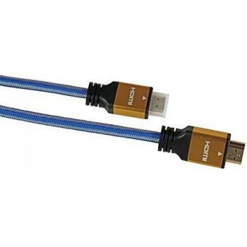 Cable HDMI iBox ITVFHD04 de 1,5 metros con conectores HDMI tipo A (Estándar) en color Negro, Azul y Oro