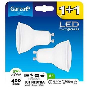 LED BOMBILLA GU10 5W 110º 400LM 40K BL 1+1