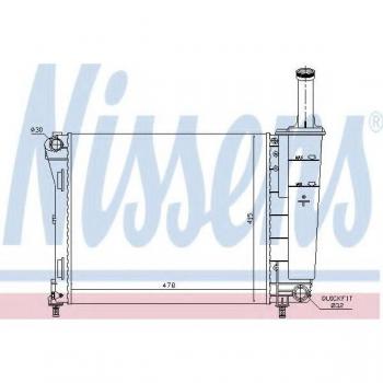 Radiador de refrigeración del motor NISSENS 61936, tipo: radiador, características: diseñado para optimizar la temperatura del motor, fabricado con materiales de alta calidad, compatible con múltiples modelos de vehículos, fácil instalación y mante