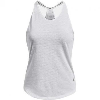 Camiseta Sin Mangas Under Armour UA Streaker para Mujer, Blanco, Talla L, Deportivo, Running, Multideporte, Poliéster