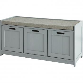Zapatero Banco SoBuy FSR80-SG con 2 Puertas y 1 Cajón para Guardar y Ordenar en color Gris
