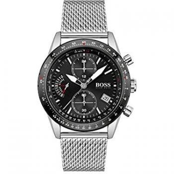 Reloj BOSS Cronógrafo de Cuarzo para Hombre con Correa de Malla de Acero Inoxidable Plateada - 43mm - Modelo 1513886