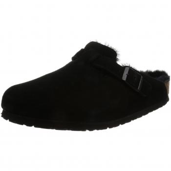Birkenstock Boston Suede Leather Clogs - Women's Black Regular Size 4.5 UK / 37 EU / 6/6.5 US
