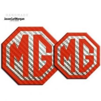 Mg TF LE500 2009-ON Rojo Fibra de Carbono frontal y trasera Insertar Badges