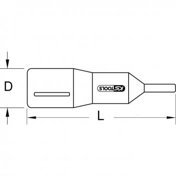 Llave de vaso con punta de 3/8 y aislamiento protector para tornillos Torx, T40, larga - KS Tools 117.2468