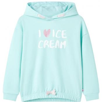 Sudadera con capucha infantil verde agua 140