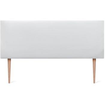 Cabecero Tapizado de Polipiel AQUALINE Liso Blanco con Patas para Cama de Lujo (150x105cm)