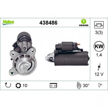 Motor de Arranque Valeo 438486 - Tipo: Motor de arranque, Marca: Valeo, Número de parte: 438486