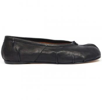 Maison Margiela Women's Tabi Black Leather Ballet Flats - Size 37