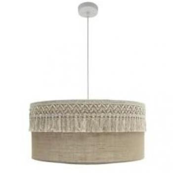 Lámpara Colgante Ekaterina Blanco 3xE27 60x60 cm con Pasamanería y Diseño Elegante