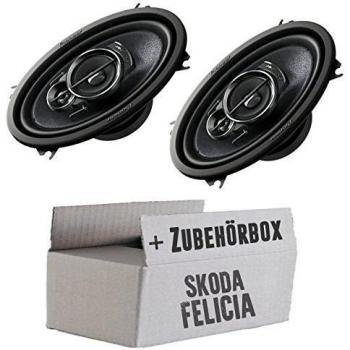 Skoda Felicia Heck - Pioneer TS-A4633i 4x6' 3-Weg Custom-Fit Oval Lautsprecher - Einbauset
