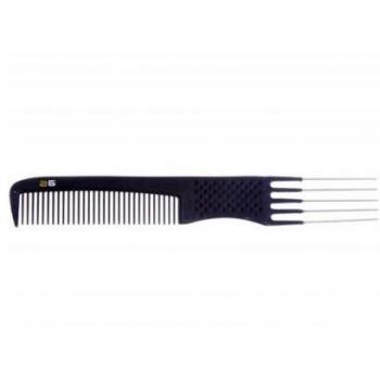 Peine de Carbono Antiestático Tenedor con Púa de Metal Ref. 31205