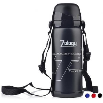 Zology Botella Termo Vacío de Acero Inoxidable 800ml , Botella de Agua sin BPA Mantener el Calor o el Frio hasta 12 Horas para Bebé/ Senderismo/ Viaje/ Oficina/ Uso Doméstico con Correa para el hombro