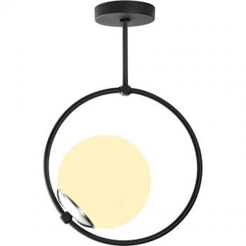 Lámpara de Techo Opviq Dolunay 3901 Negra, Vidrio, Anillo