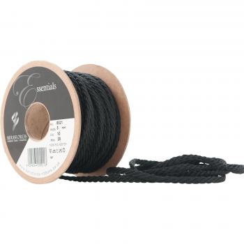 Cordón Entrelazado Berisfords de 5 mm x 20 m, Color Negro
