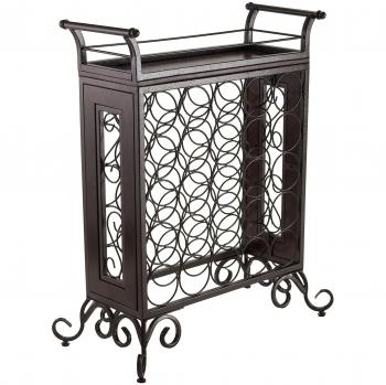 Winsome Silvano Wine Rack 5x5 with Removable Tray, Dark Bronze