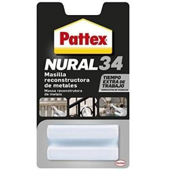 Pattex Nural 34, masilla reconstructora de metales, color gris, 50gr
