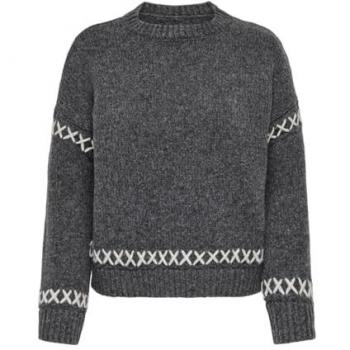 Suéter de Punto ONLAMANDA para Mujer - Gris Oscuro, Clásico, Suave y Cálido