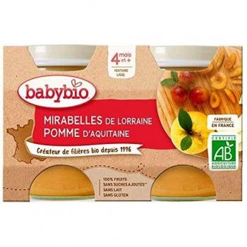 Babybio Petits pots mirabelle et pomme 2x130g