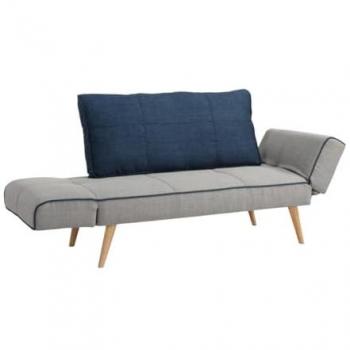 Sofá Cama Clic-Clac EBATY Tapizado en Tela - Gris/Azul - Moderno y Escandinavo