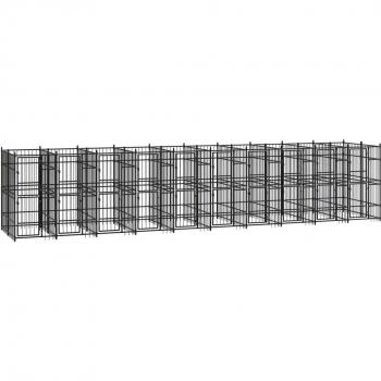 vidaXL Outdoor Dog Kennel Steel 18.43 m²