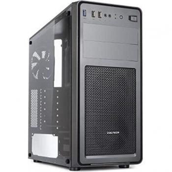 Caja ATX Vultech VCO-A2699T con 1x USB 3.0, 2x USB 2.0 y panel lateral de vidrio templado, color negro