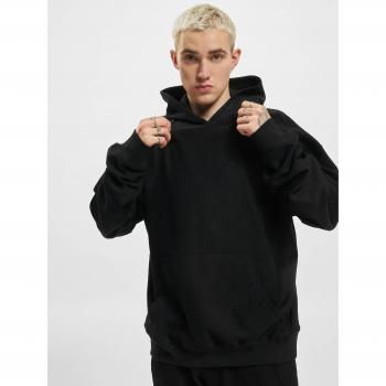 Urban Classics Ribbed Terry Boxy Hoodie - Black - Small - 100% Cotton