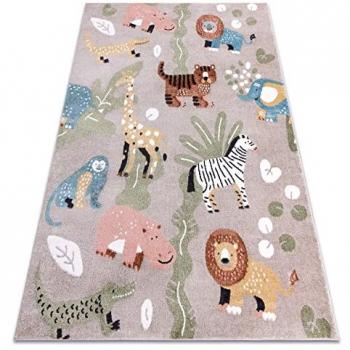 Alfombra Fun Africa para niños, animales, África beige multicolor 280x370 cm
