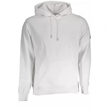 Organic Cotton White Hooded Sweatshirt with Logo - XXL