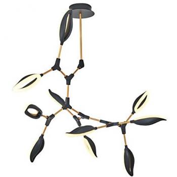Lámpara de techo Bled, metal negro, 96x96x110 cm, casquillo E27, 10 x 7 W LED