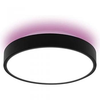 Lámpara de Techo LED Inteligente WiFi Ledvance Orbis Backlight 28W RGBTW Dimable Ø35cm Negra