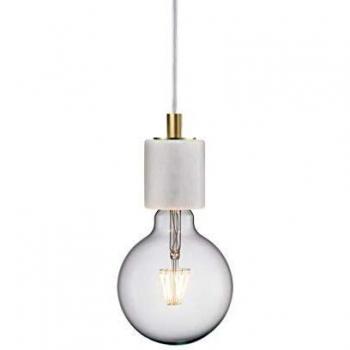Lámpara colgante Nordlux Siv de mármol blanco, diseño minimalista, casquillo E27, máxima 60W