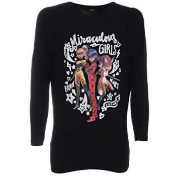 MIRACOLOUS - Camiseta M/L para niña Negro 128 cm/8 años