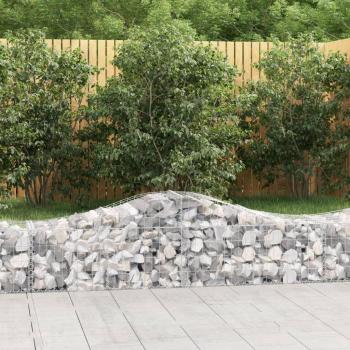 Cestas de Gaviones Arco 9 piezas 200x50x40/60 cm de hierro galvanizado Plateado