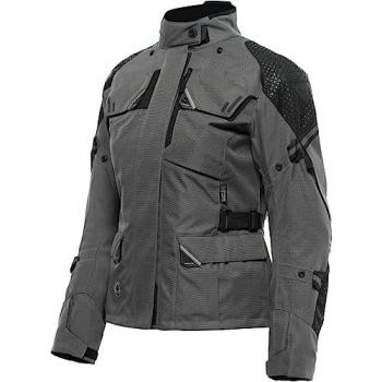 Chaqueta textil de motocicleta Dainese Ladakh 3L D-Dry para damas impermeable, color negro y gris, talla 40