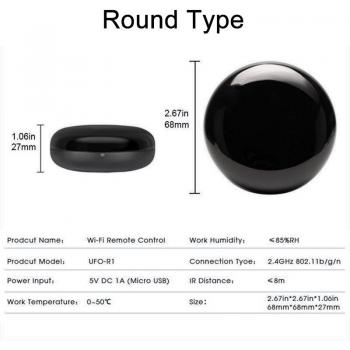 Concentrador Inteligente IR Wifi Universal con Control Remoto Infrarrojo, Compatible con Todos los Televisores, Control por Voz y Sincronización Tuya, Google Home y Alexa