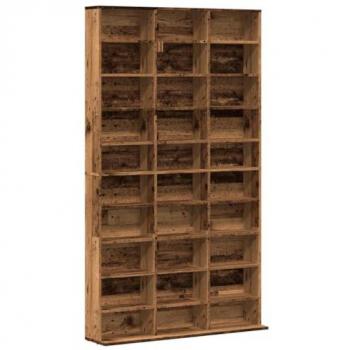 Mueble de CD madera de ingeniería envejecida 102x23x177,5 cm, estantería, Estante para CDs, Armario de CD, estantería para CD