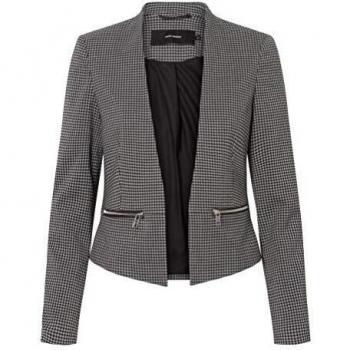 VERO MODA - Chaqueta blazer para mujer en color gris con estampado o negro