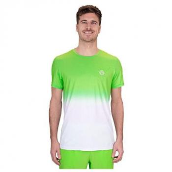 Camiseta de Manga Corta Bidi Badu Crew Gradiant para Hombres Verde Neón, Blanco - Talla L