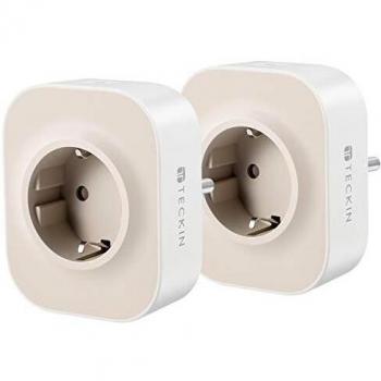 Enchufe Inteligente, TECKIN WiFi Mini Toma Inteligente, Monitor de Energía, 16A 3680W Smart Plug, Compatible con Alexa y Google Assistant, No Requiere Concentrador, Soporta Red de 2.4GHz